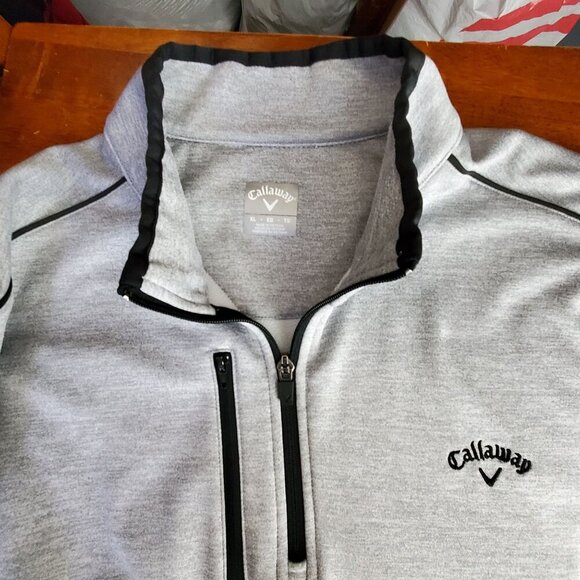 Callaway Mens Heather Gray 1/4 Zip Pullover XL Sweatshirt Long Sleeve Polyester - Picture 8 of 9